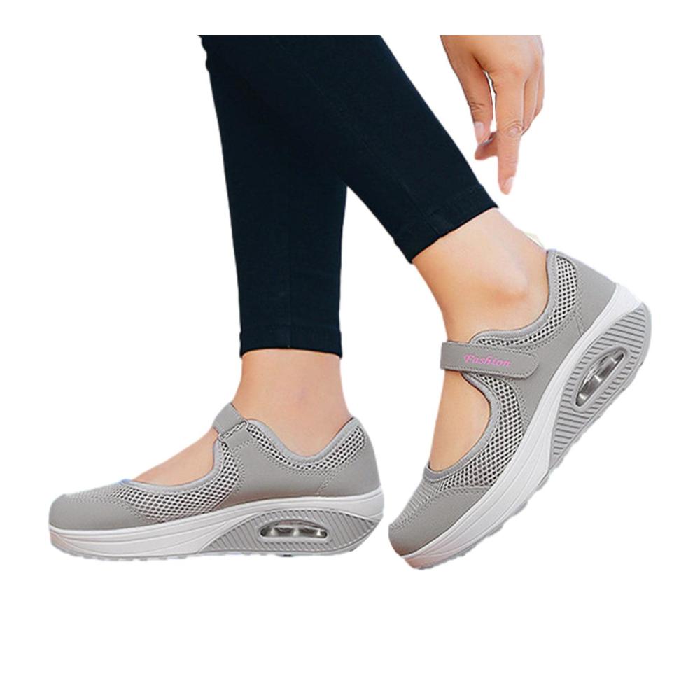 Orthopädische Damen Sneaker Bequeme Luftpolsterschuhe mit Dicker Sohle für Outdoor-Walking und Wandern