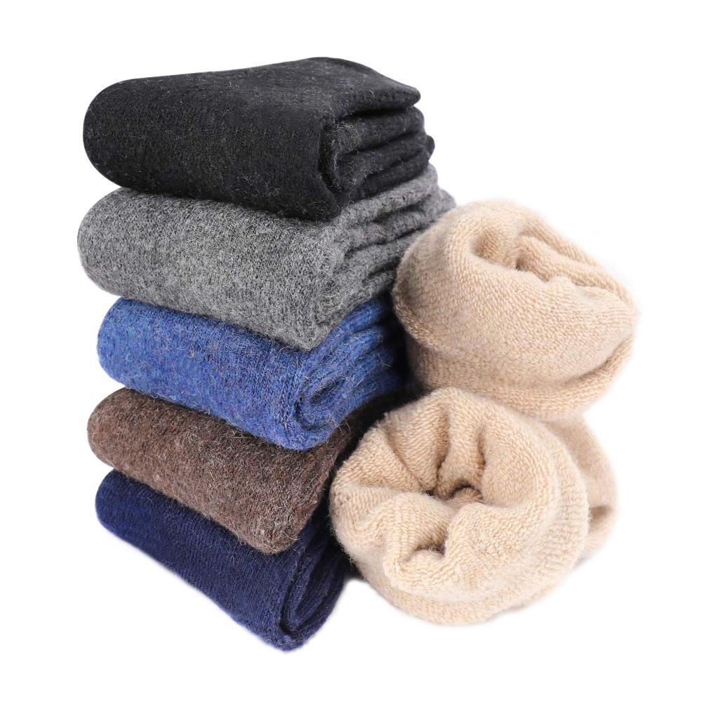 Warme Stoppersocken Aiglam 6 Paar Thermosocken für Herren und Damen - Super weiche dicke Stricksocken aus Wolle für maximale Wärme im Winter