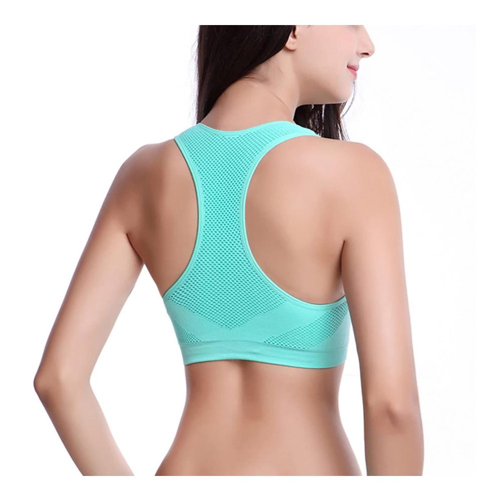 Sport-BH für Damen Solide Aushöhlung Atmungslöcher Plus Size Yoga Jogging Workout Push-Up Multi-Ways – Stretched BH mit optimaler Unterstützung