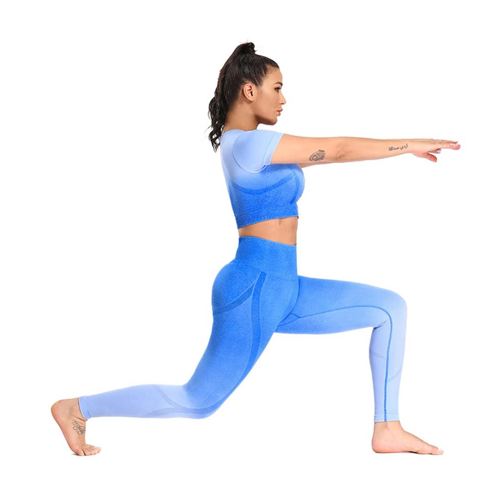 Damen Trainingsanzug Set Jogginganzug mit Modehose Crop Top & Yoga Anzug