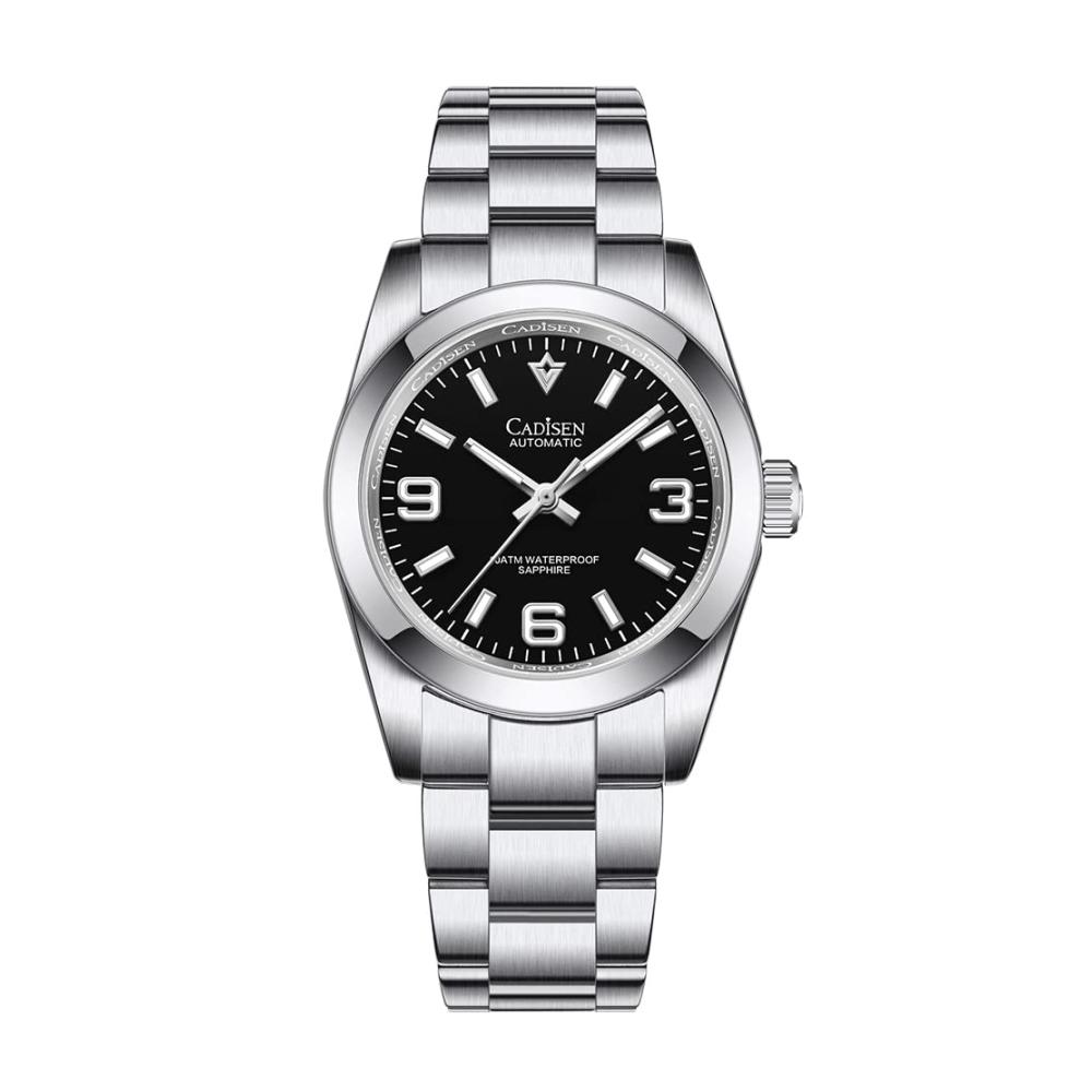 Automatikuhr für Herren Elegante 36MM mechanische Armbanduhr mit Saphirglas und Edelstahlarmband