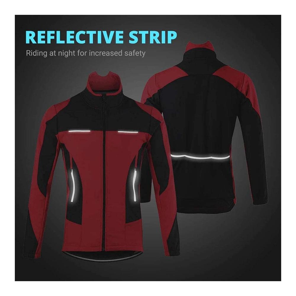 Herren Fahrradjacke - Langarm Winddicht Fleece MTB Jacke für Radfahren Joggen Wandern