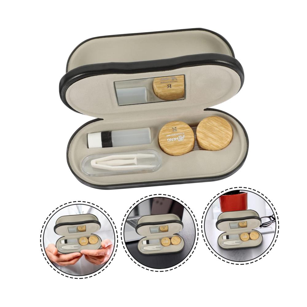 Vielseitiges Brillenetui Zusammenklappbare Sonnenbrille & Schnapsgläser - 2 in 1 Reise-Kontaktlinsenbehälter-Set für Modebrillen mit Doppeltem Verwendungszweck inklusive Koffer-Kit