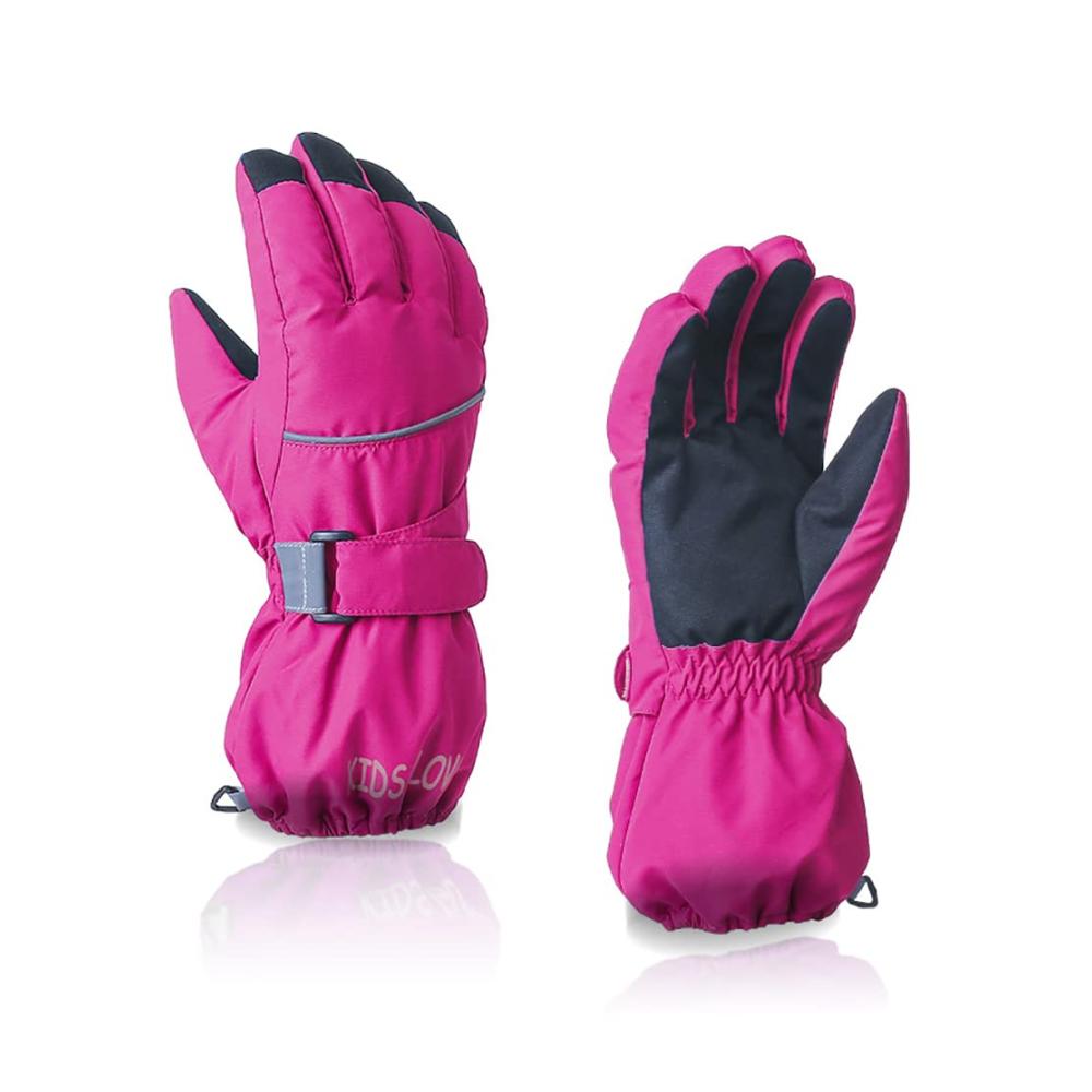 Kinder Skihandschuhe für Winter | Wasserdichte Schneehandschuhe Jungen Mädchen 4-6 Jahre | Fleece Fingerwarm & Winddicht | Outdoor Sport & Snowboarden | 1 Paar