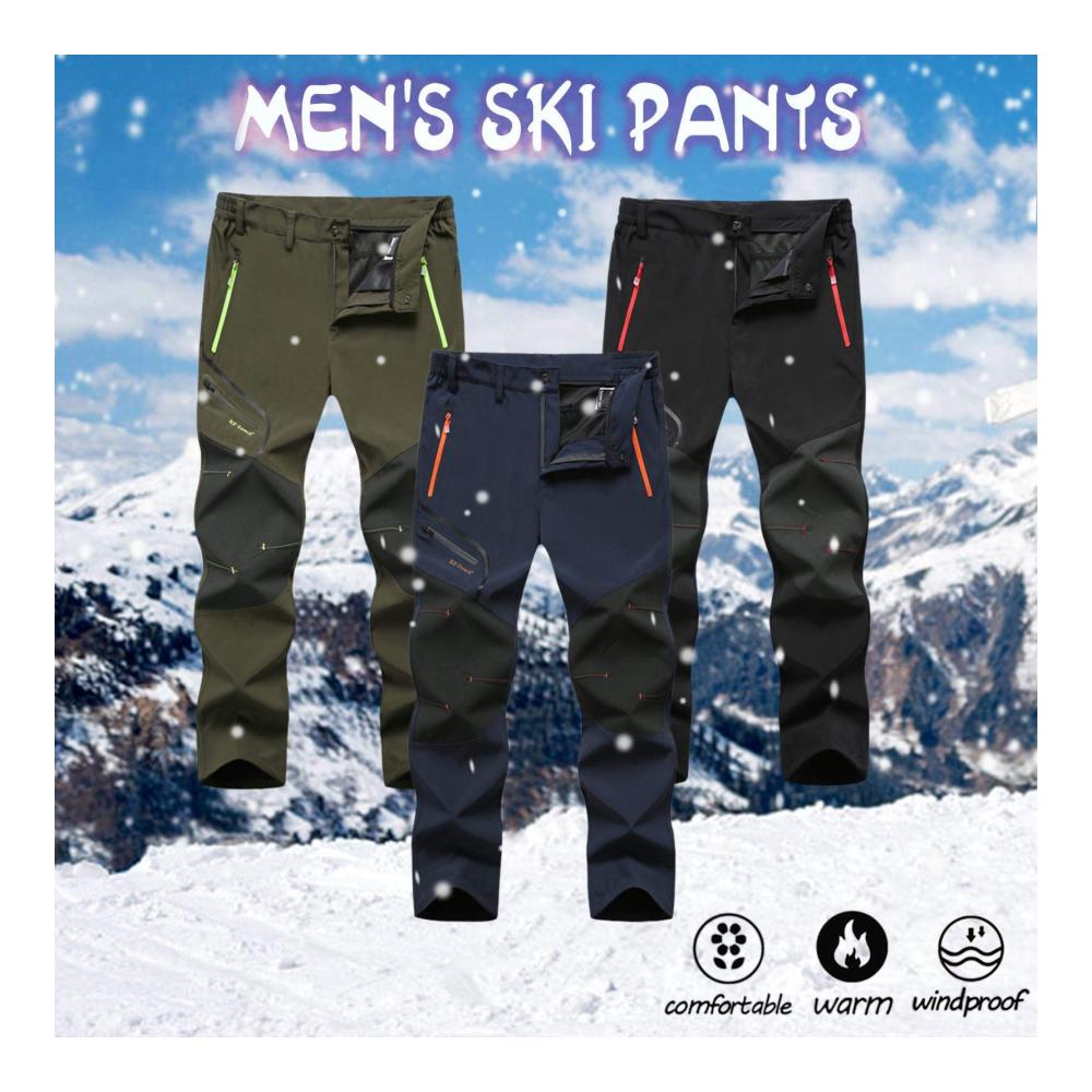Herren Schneehose Warme Outdoorhose für Ski Fahrrad Hiking - Bunte Softshellhose für Winteraktivitäten