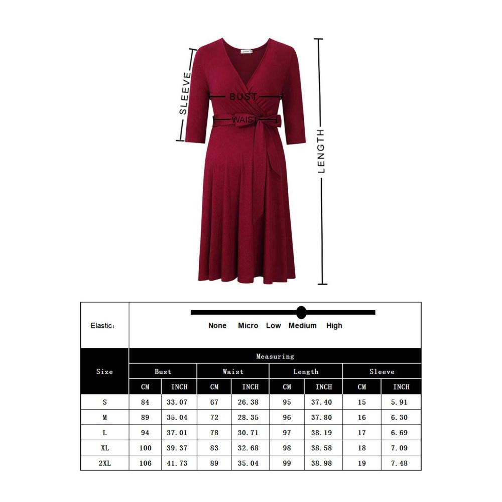 Umstandskleid für Schwangere KOJOOIN Damen Stillkleid mit V-Ausschnitt und Taillengürtel