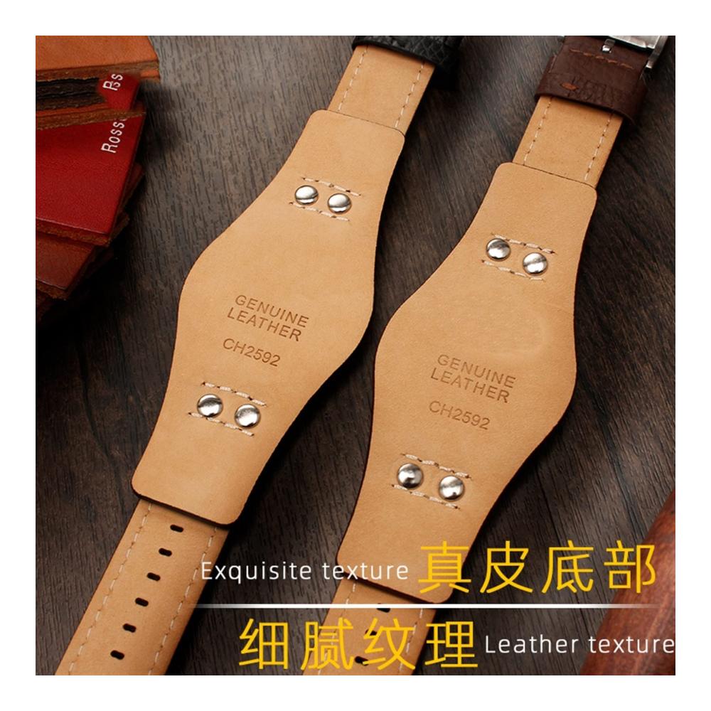 22mm Echtes Leder Uhrenarmband für Fossil Herrenuhren - Nieten-Stil passend zu CH2592 CH2564 CH2565 CH2891 CH3051 - Hochwertiges Armband