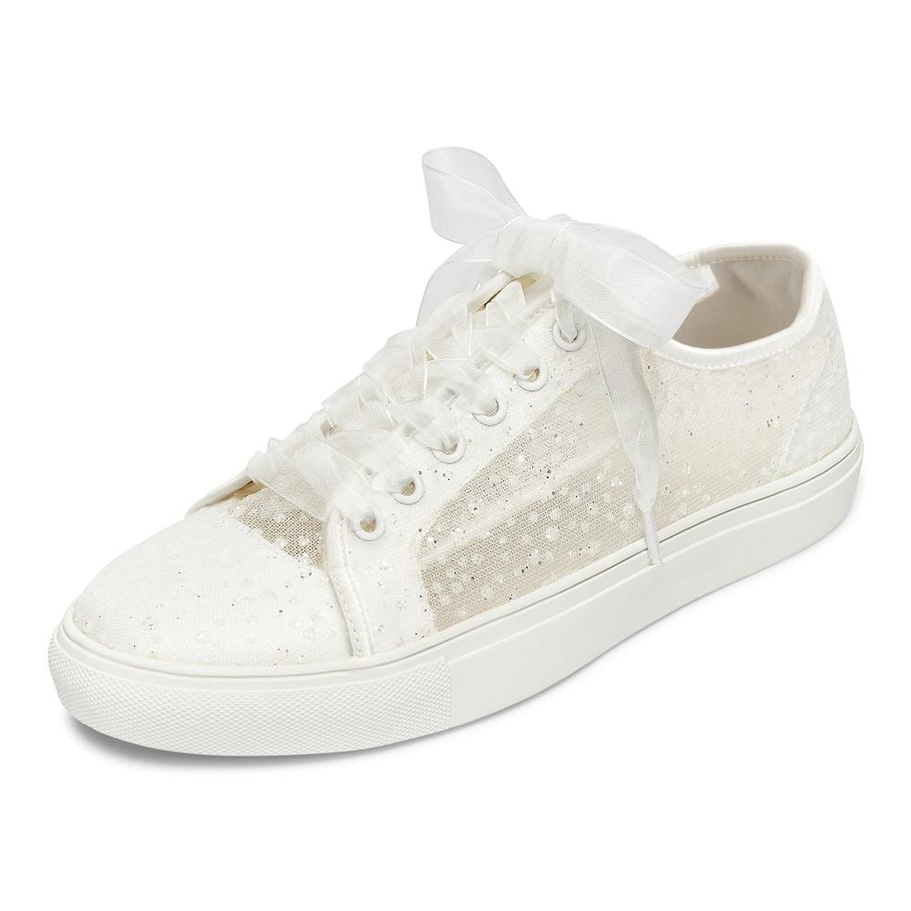 Hochzeitsschuhe Sneaker 8832A | Braut Turnschuhe mit Spitze | Bequeme Braut Tennisschuhe | Elegante Flache Hochzeitssneaker