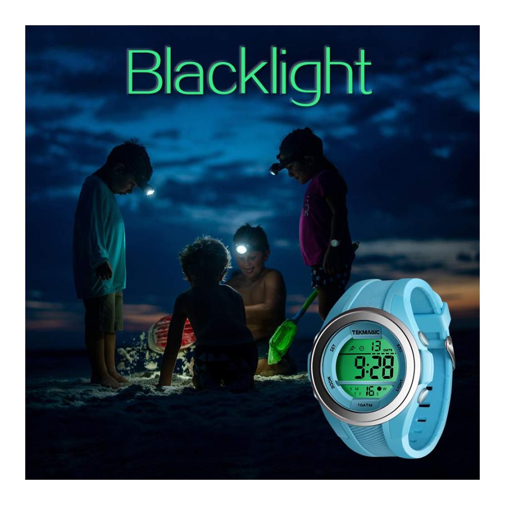10 ATM wasserdichte Armbanduhr für Jungen und Mädchen - ideal zum Tauchen und Schwimmen mit Stoppuhr Chronograph Wecker und doppelter Zeitzonen-Anzeige - Wählbares 12/24-Stunden-Format