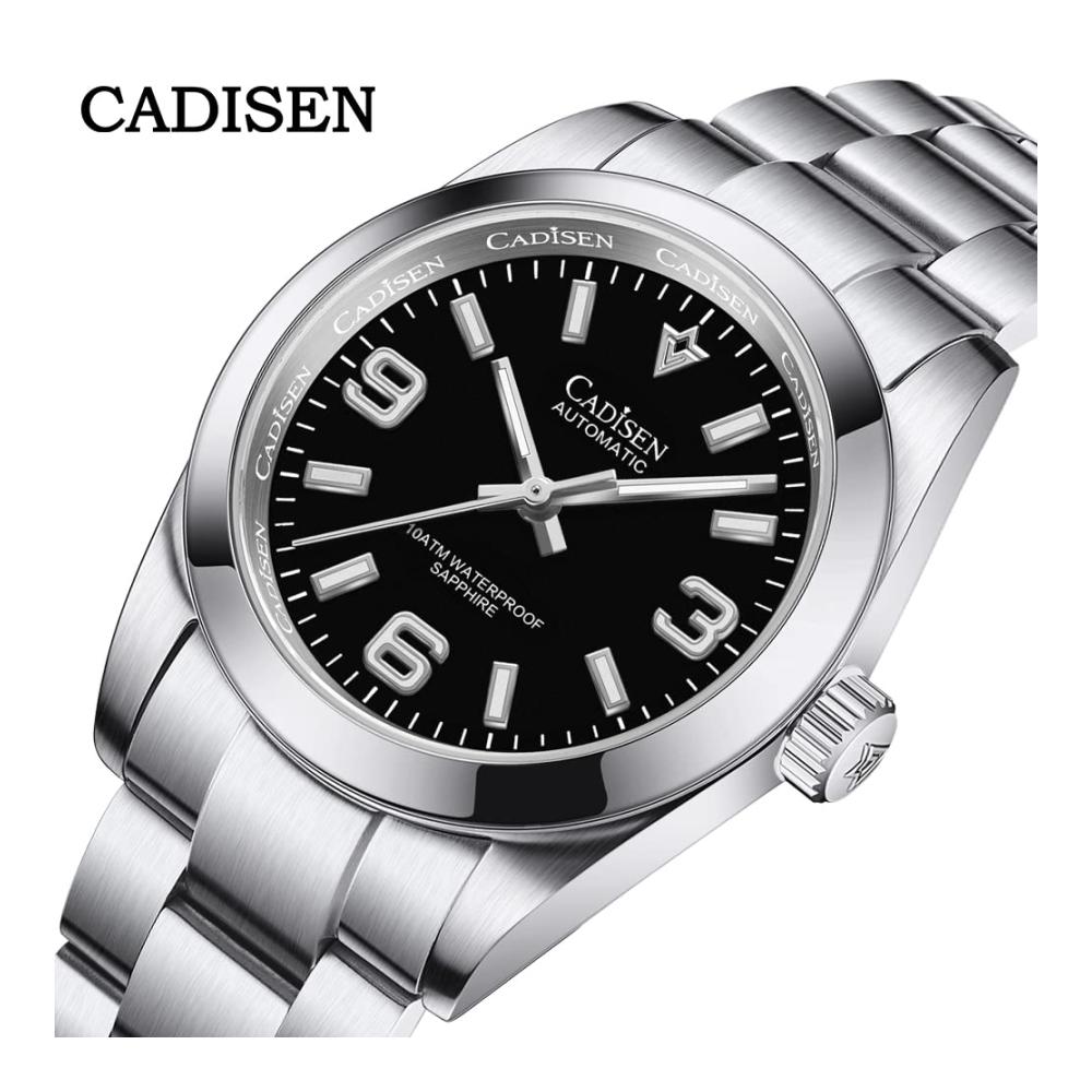 Automatikuhr für Herren Elegante 36MM mechanische Armbanduhr mit Saphirglas und Edelstahlarmband