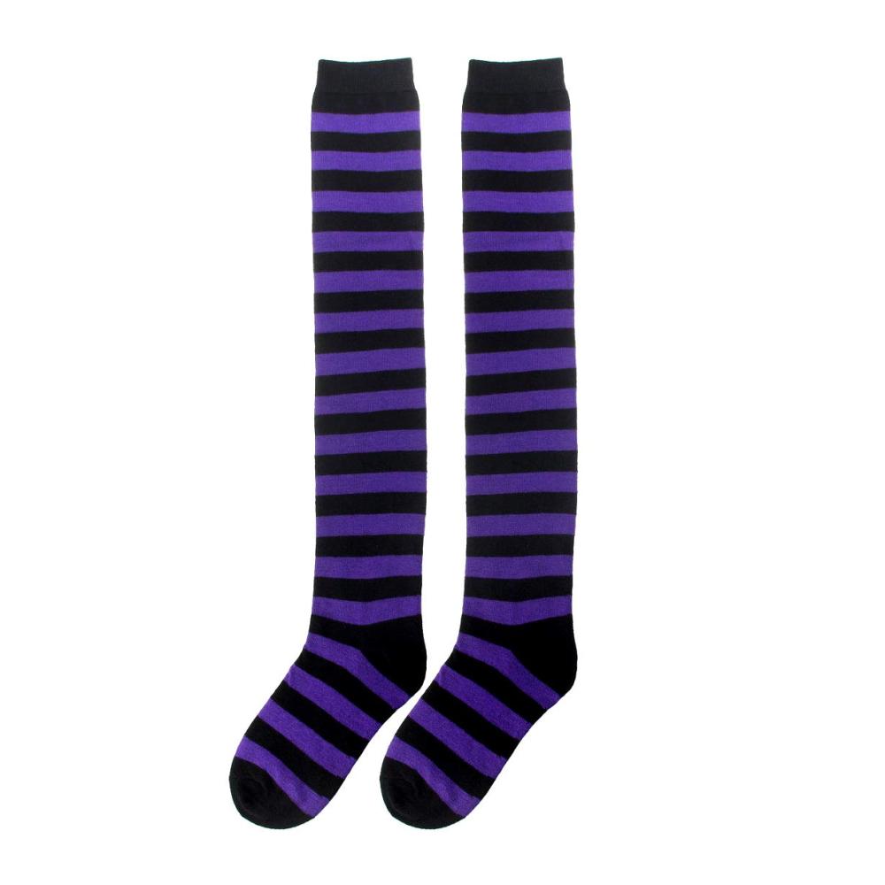 Gestreifte Lange Kniestrümpfe und Strickhandschuhe im Party-Kostüm-Set (2 Paar