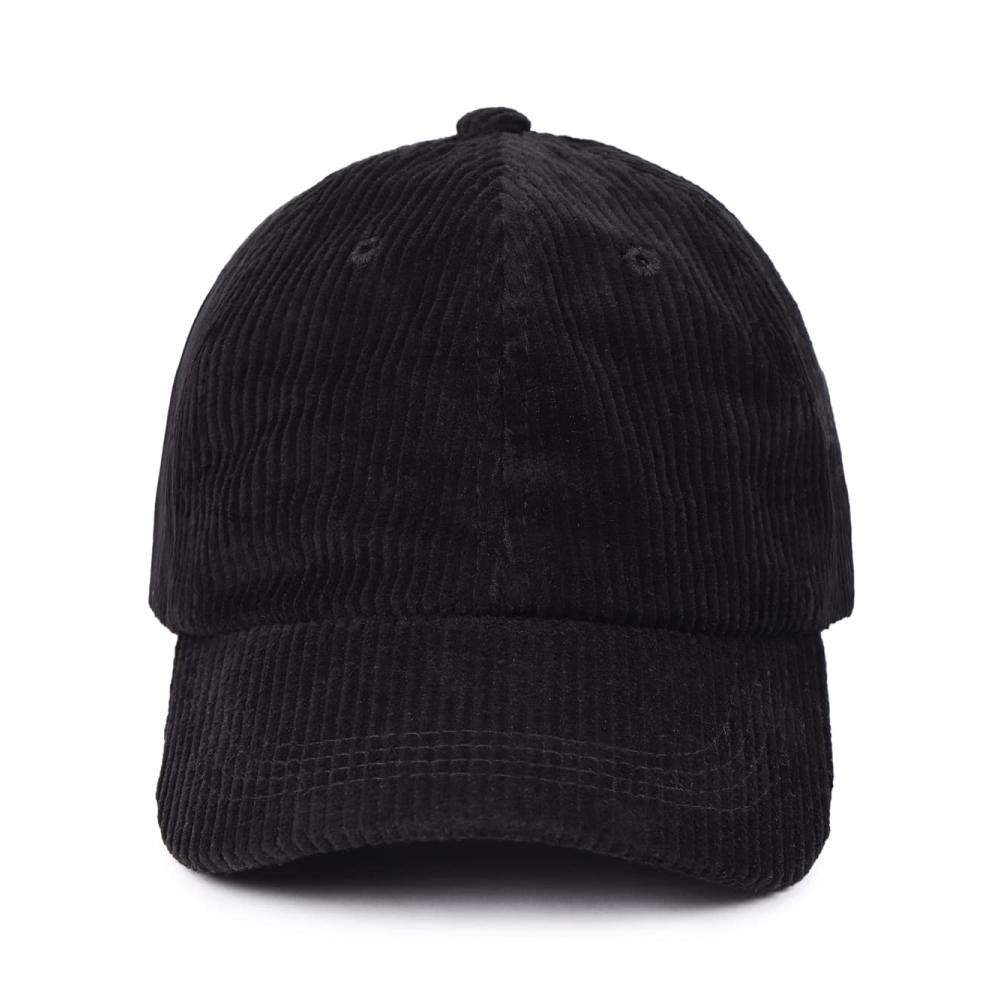 Baseballkappe, Cord, Schwarz