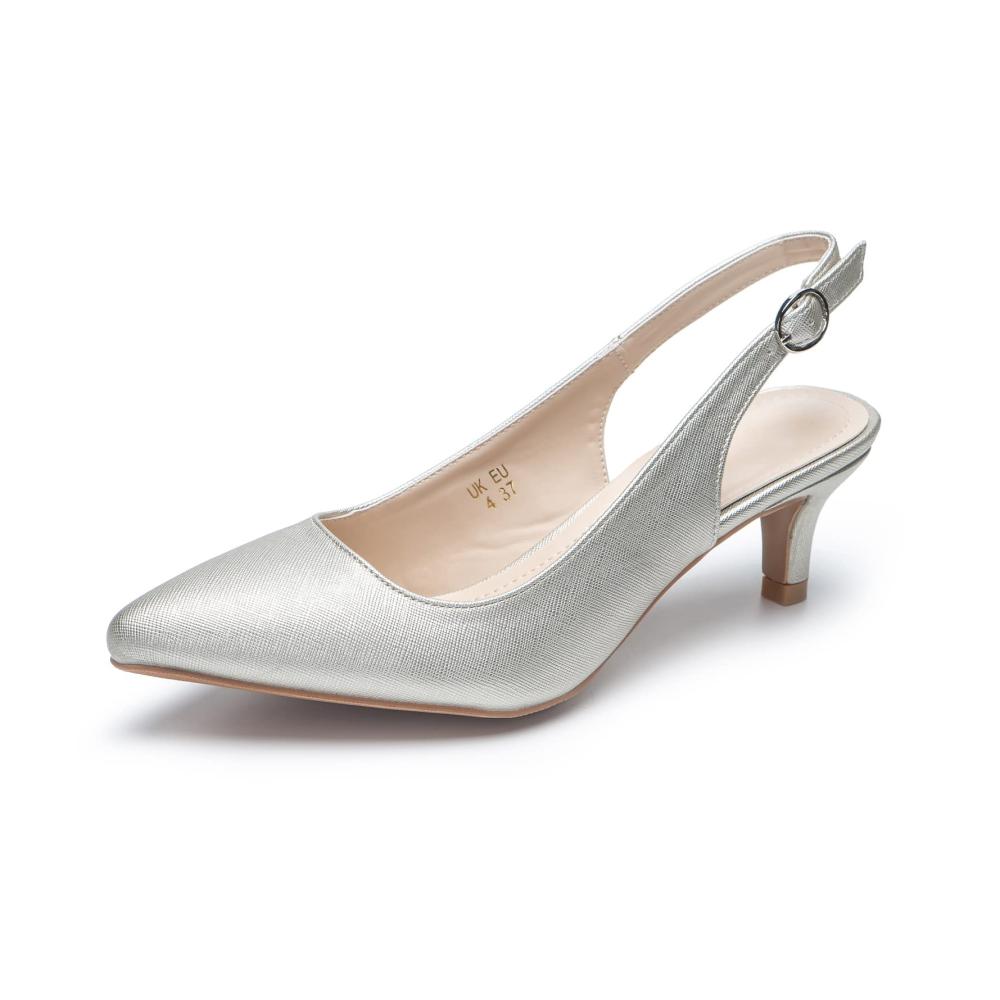 Aro Lora Damen Slingback Kitten Heel Pumps - Elegante Sandalen mit spitzer Zehenpartie