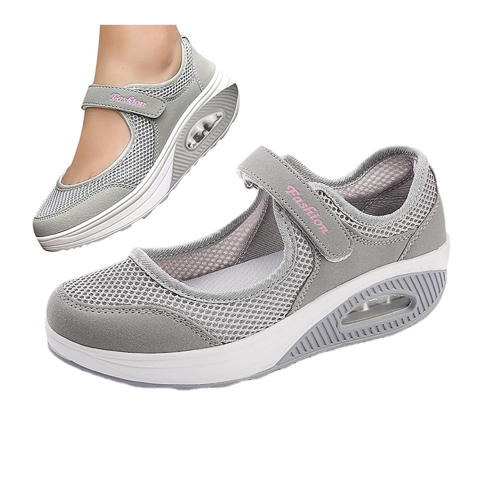 Orthopädische Damen Sneaker Bequeme Luftpolsterschuhe mit Dicker Sohle für Outdoor-Walking und Wandern