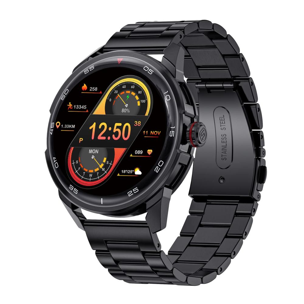 Herren Smartwatch SIEMORL 132 HD Farbdisplay Pulsmesser Schlafmonitor Schrittzähler Musiksteuerung 20 Sportmodi - iOS & Android - Fashion Fitness Tracker