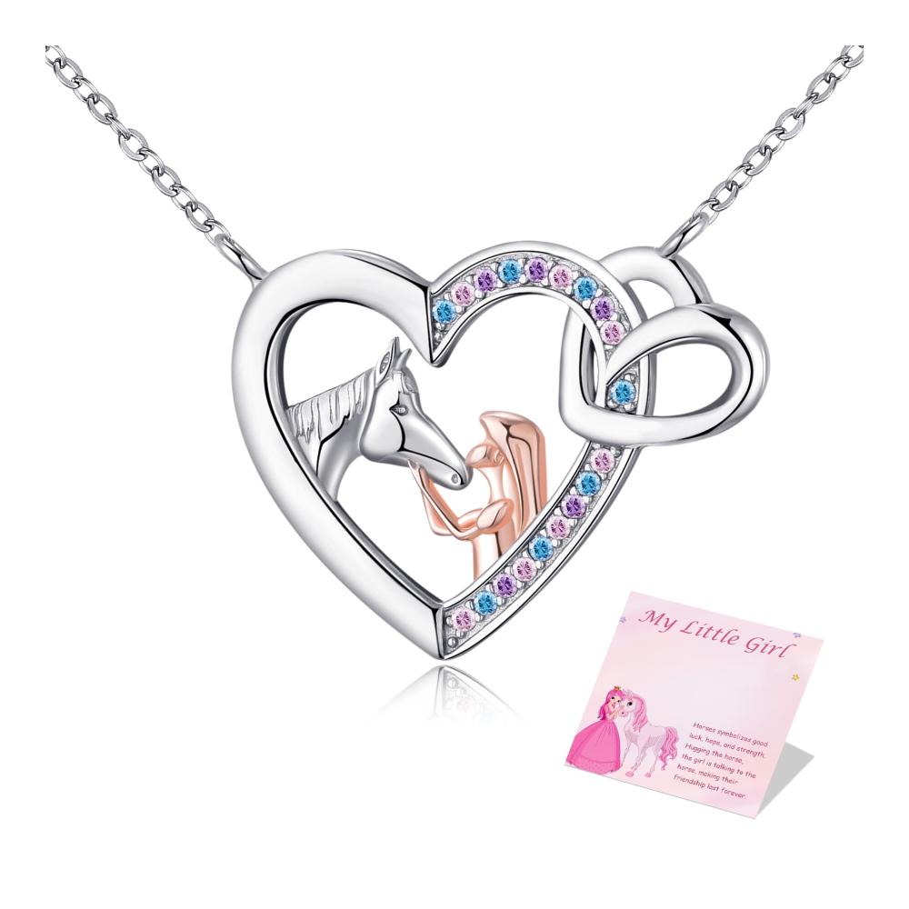 925 Silber Einhorn Kette für Mädchen - Elegante Pferde Halskette für Frauen ideales Geschenk für Pferdeliebhaber