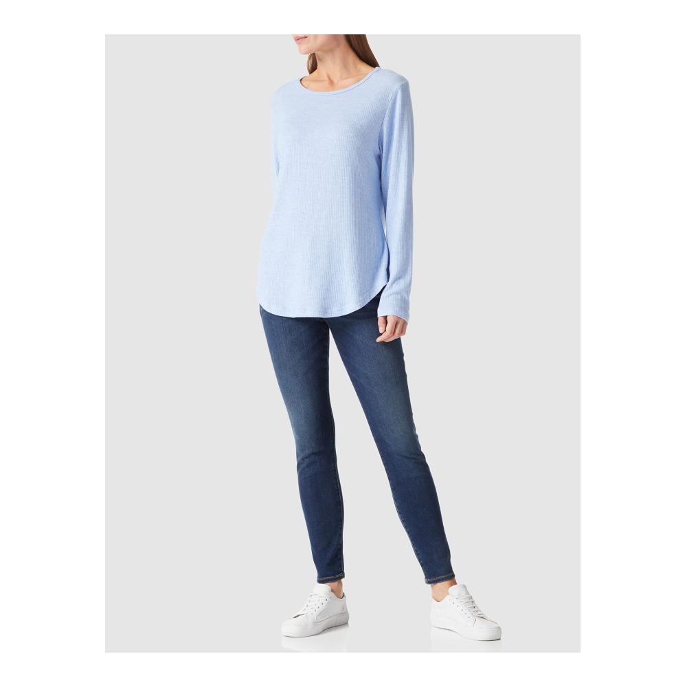 Sweatshirts Damen Stilvolle gerippte Tunika mit Knöpfen Langarm Freizeit T-Shirts Blusen Pullover für Damen