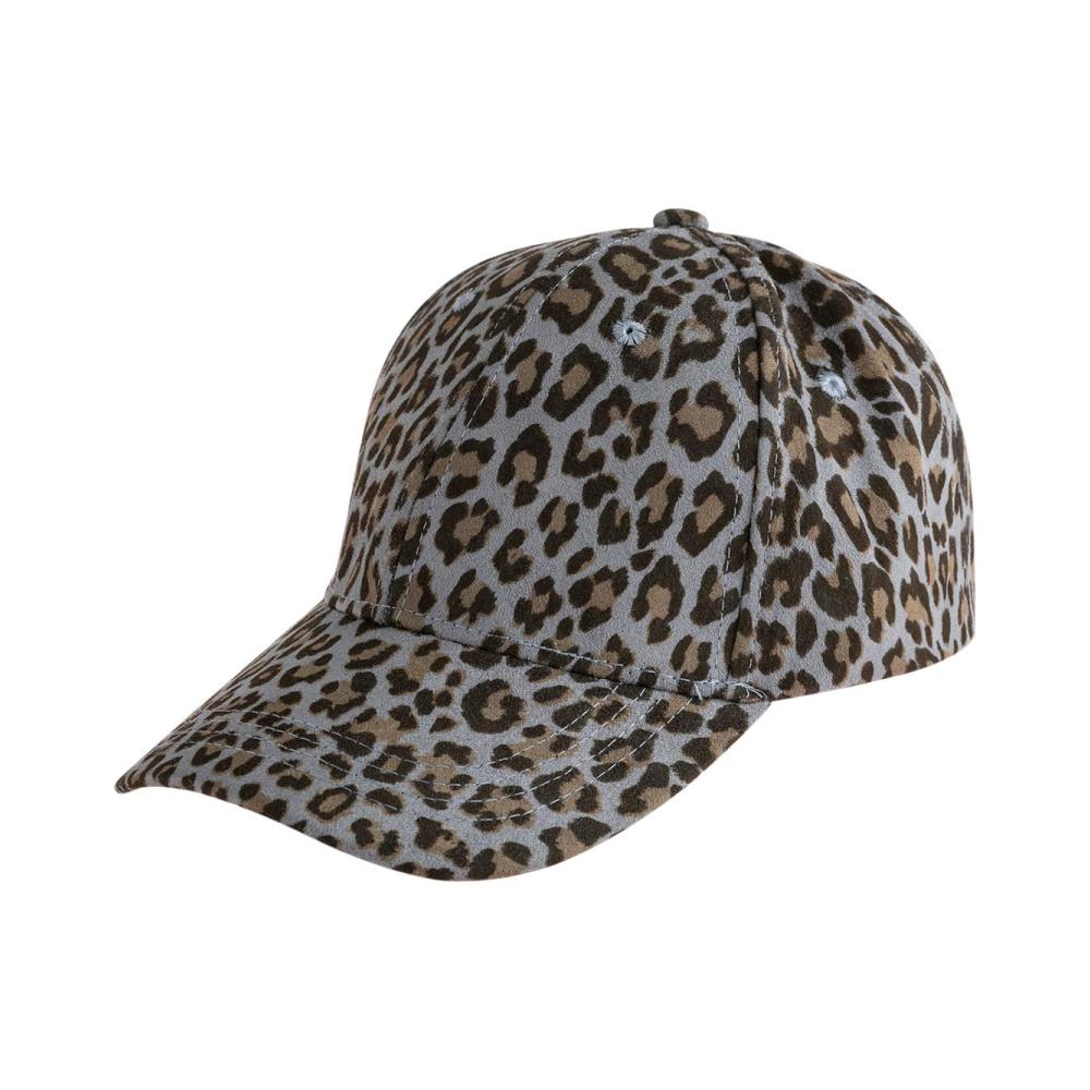 Baseballkappe, Leopardenmuster, Grau