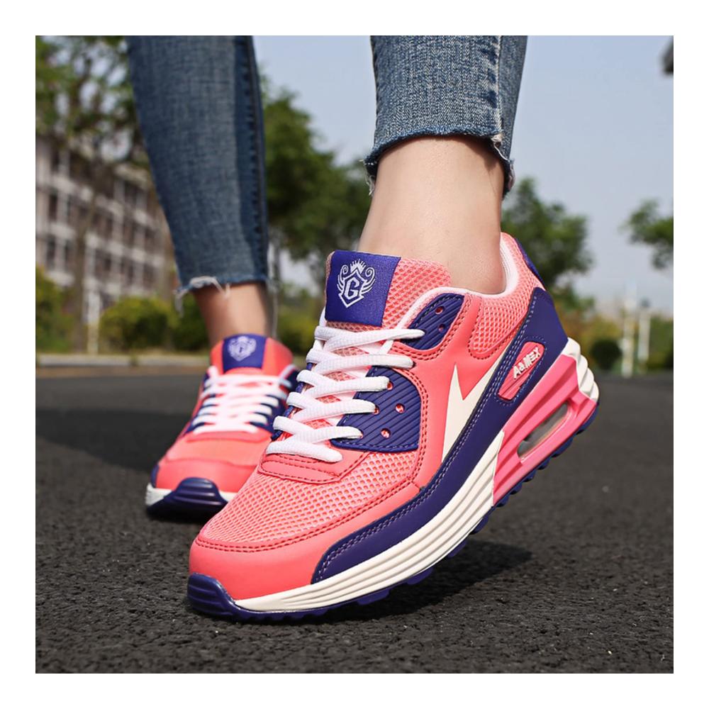 Damen Golf Schuhe mit Luftpolster atmungsaktivem Mesh Leichtgewicht und Stoßdämpfung - Ideale Sportschuhe für Golf Sport Laufen und Freizeit