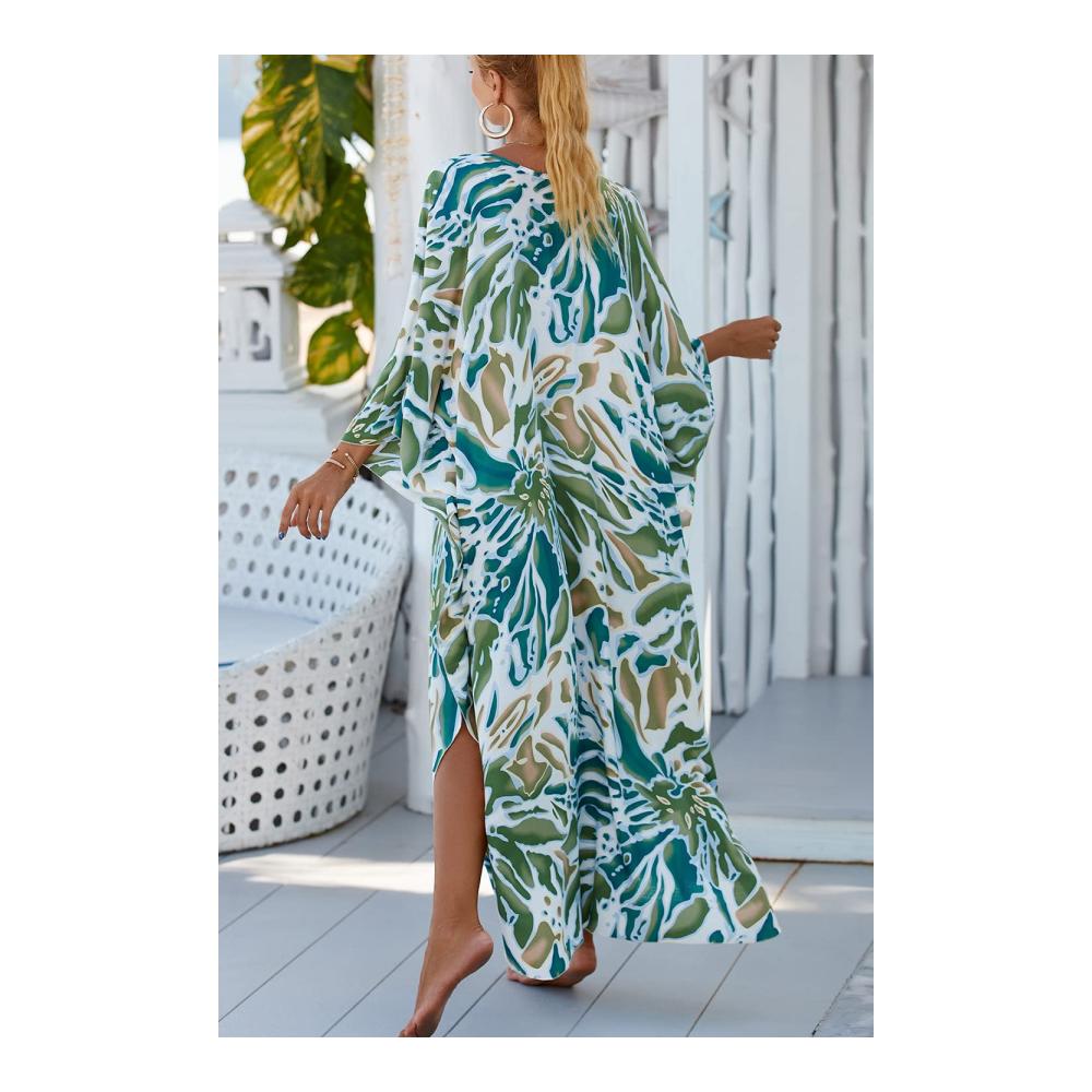 Pareos & Strandkleider Damen L-Peach Caftan Nachthemd für Loungewear Strand und Vertuschungen - Robe Sarong Pareo in stilvollem Langdesign