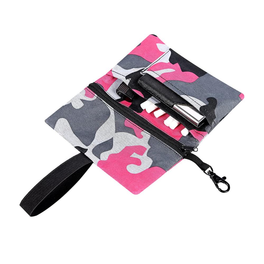 Tabaktasche für Damen Stilvolles Zigarettenetui & Tabakbeutel mit Fächern für 30/50g Tabak Drehertasche inklusive Platz für Filter Blättchen und Feuerzeug