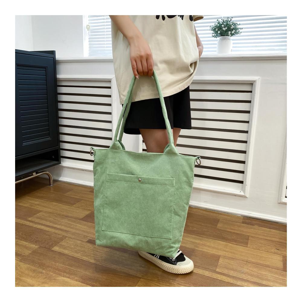 Große Cord Umhängetasche für Damen – Vielseitige Schultertasche für Uni Schule Büro und Reisen