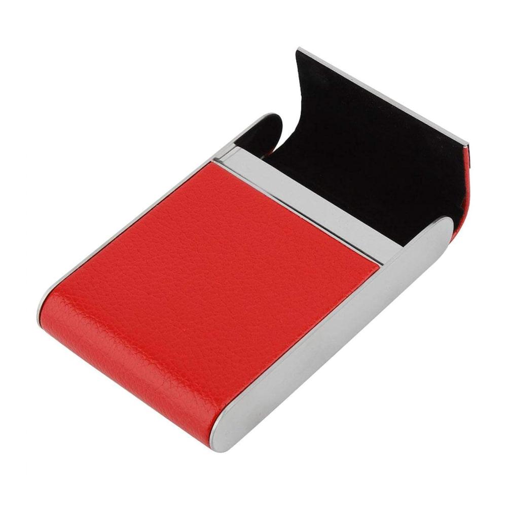 Zigarettenetui Damen - Edles Edelstahl Zigarettenhalter Etui für 20 Zigaretten - Tabakbox in Schwarz Rot - Smoker Accessoire als Geschenk oder zum Selbergebrauchen