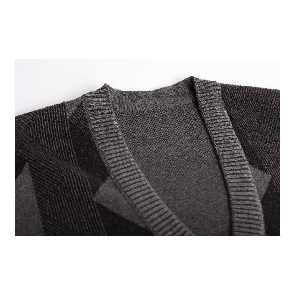 Herren Strickjacke MeiLayM - Warme Winterjacke mit V-Ausschnitt Knöpfen und Taschen für Männer - Freizeit- und Übergangsjacke in Leichter Strickoptik