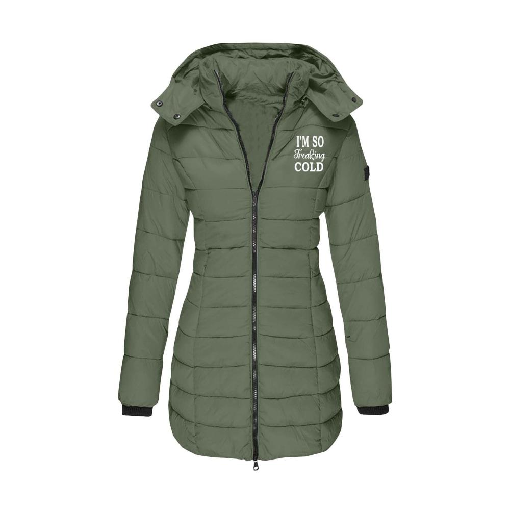 Damen Wintermantel mit abnehmbarer Kapuze - Regenjacke & -mantel warm und leicht Softshell Daunenjacke Thermo Puffer Jacke