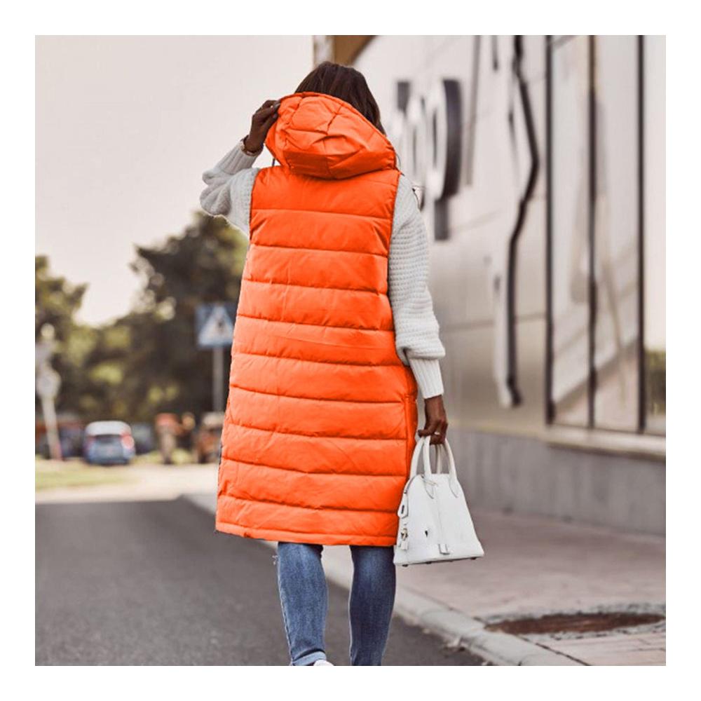 Damen Lang Steppweste mit Stehkragen - Leicht Warm und Gefüttert für Winteroberbekleidung