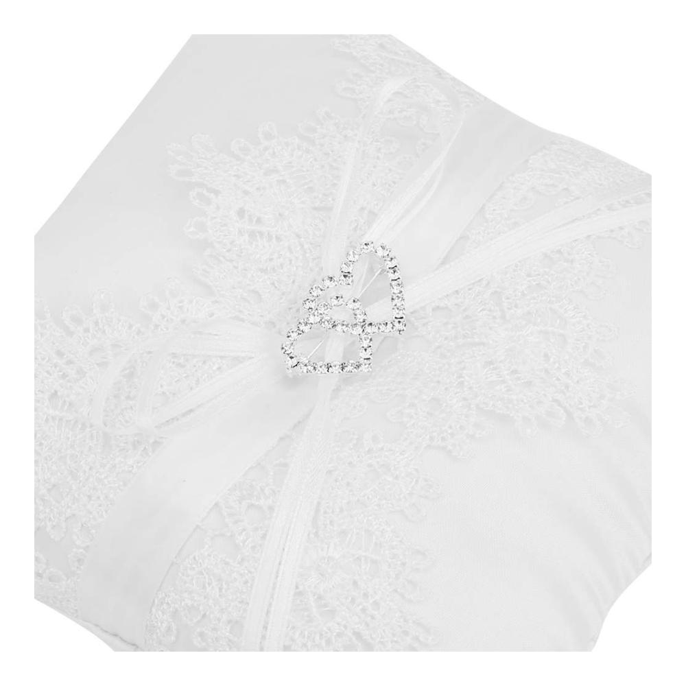 Elfengleiche Eleganz Elfbeinfarbenes Ringkissen für Blumenmädchen aus Satin