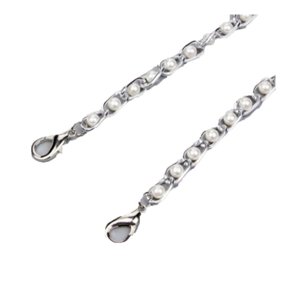 120CM Silber-Perlenkettenriemen für DIY Damen Umhängetaschen - Ersatz-Zubehör