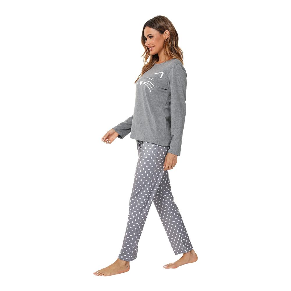 Damen Baumwolle Pyjama Set Langarm | Bequeme Lounge Pjs für Frauen | Weiche Damen Baumwolle Pjs | Schlafanzug Damen Baumwolle | Pyjama Sets Damen 1 Set | Damen Baumwolle Pyjamas für erholsamen Schlaf