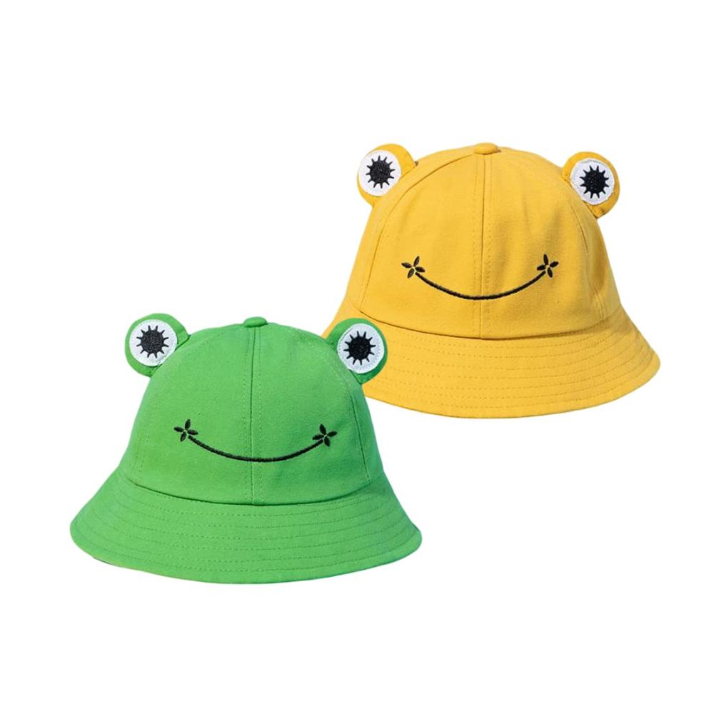 Anglerhut Set 2 Stück Faltbare Fischerhüte für Erwachsene - Sommer Eimerhüte mit niedlichem Frosch-Design Ideal für Camping Wandern und Reisen