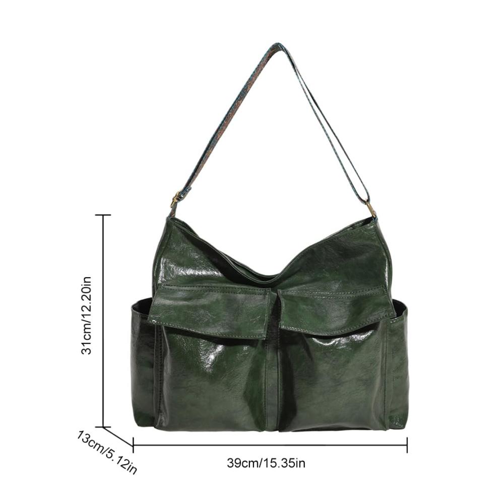 Damen Umhängetasche mit Reißverschluss breitem Riemen und Retro-Charme - Großes Fassungsvermögen stilvolle Mehrfachtaschen lässige Schultertasche für Frauen