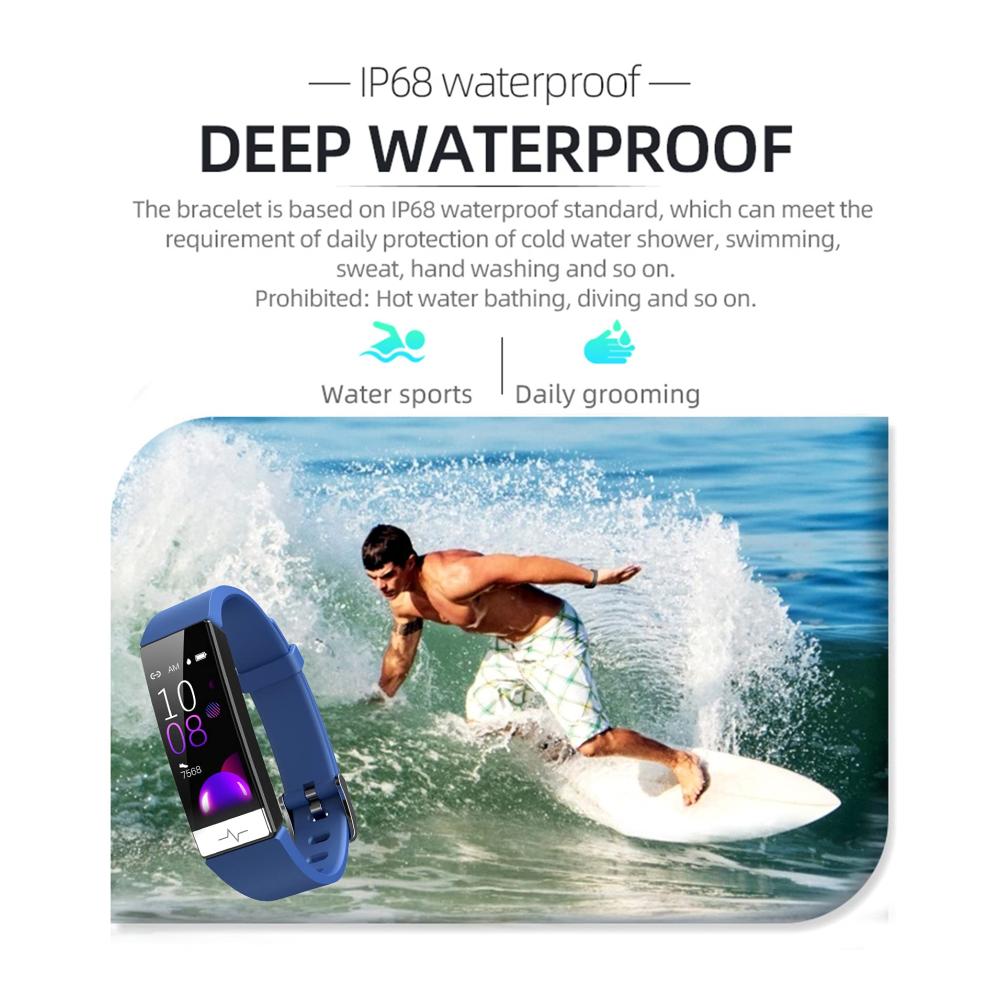 Fashion Smartwatch Fitness Uhr für Android iOS Bluetooth Schrittzähler Blutdruckmessung Remote-Kamera Fitness Tracker Schlafüberwachung wasserdicht IP68 schmal Herren Damen