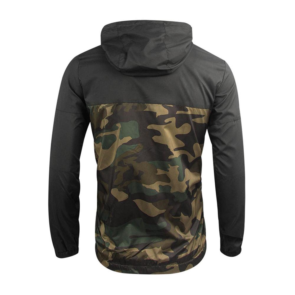 Herren Outdoorjacke mit UV-Schutz leichter Regenjacke Kapuze und Packfunktion