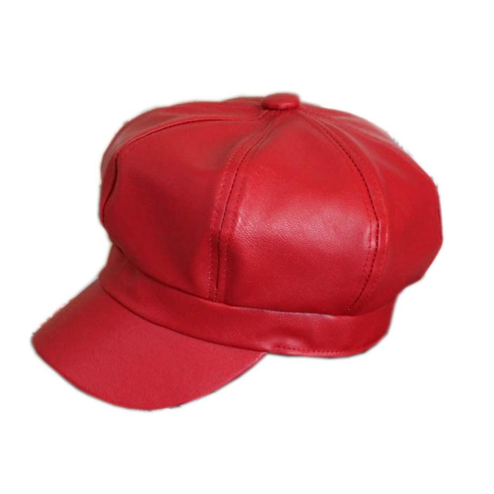 Kunstleder Schirmmützen Set – 8 Stück Cabbie Hut Beret & Newsboy Caps Kollektion