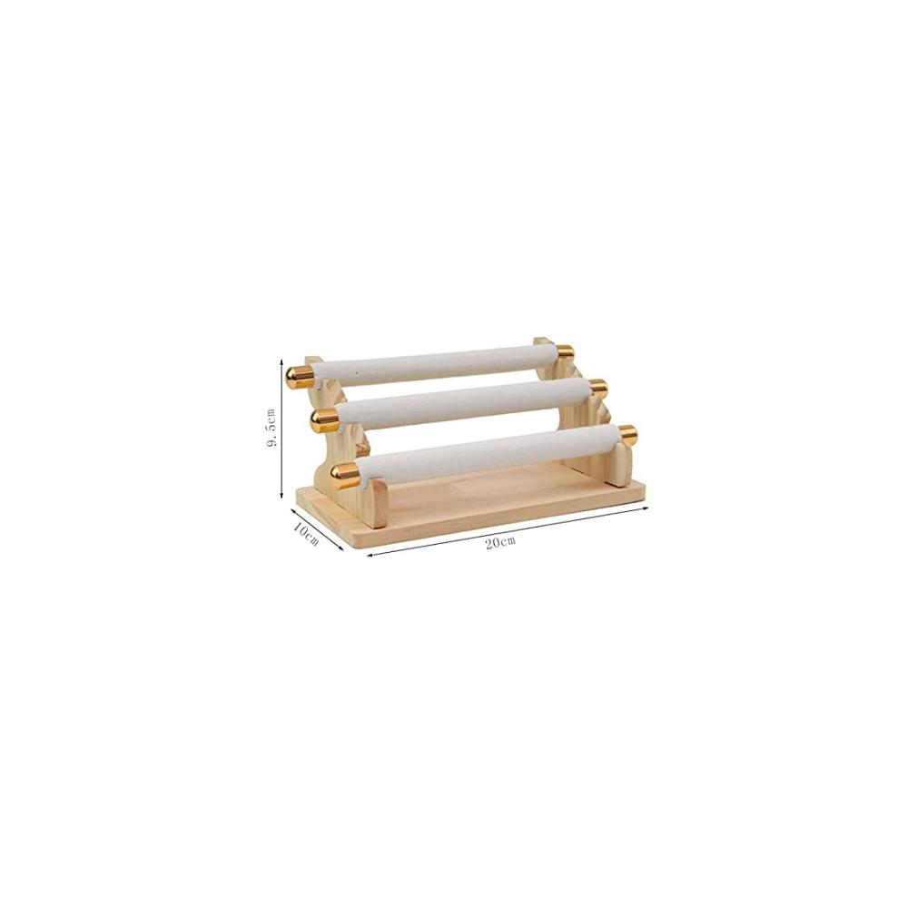3-Stufiger Schmuckständer Schwarze Vitrine mit Ringhalter und T-Bar-Organizer