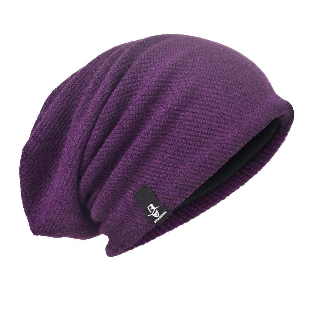 Herren Strickmütze - Oversize Baggy Slouchy Skull Cap Mütze (B011s