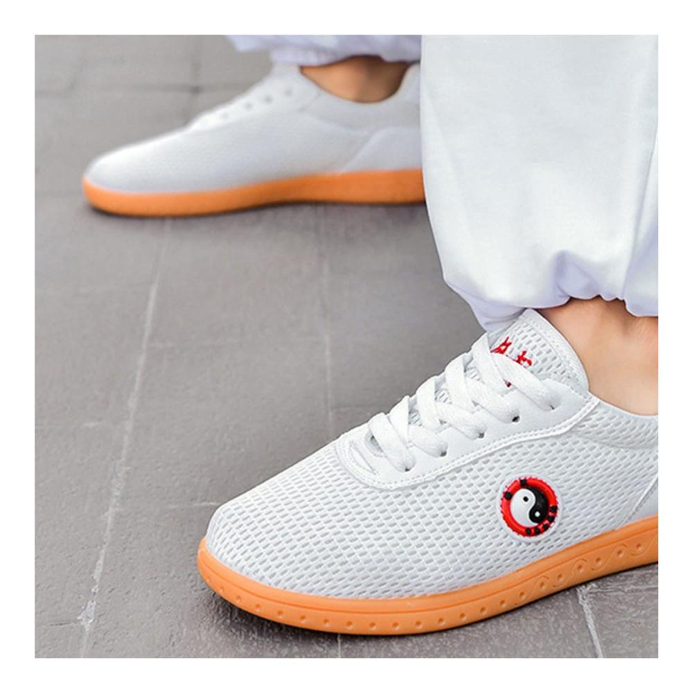 Leichte atmungsaktive Kampfsportschuhe - Ideal für Taekwondo Boxen Kung Fu & Taichi - Rutschfeste Unisex-Sport Schuhe (Schwarz Größe 44 EU
