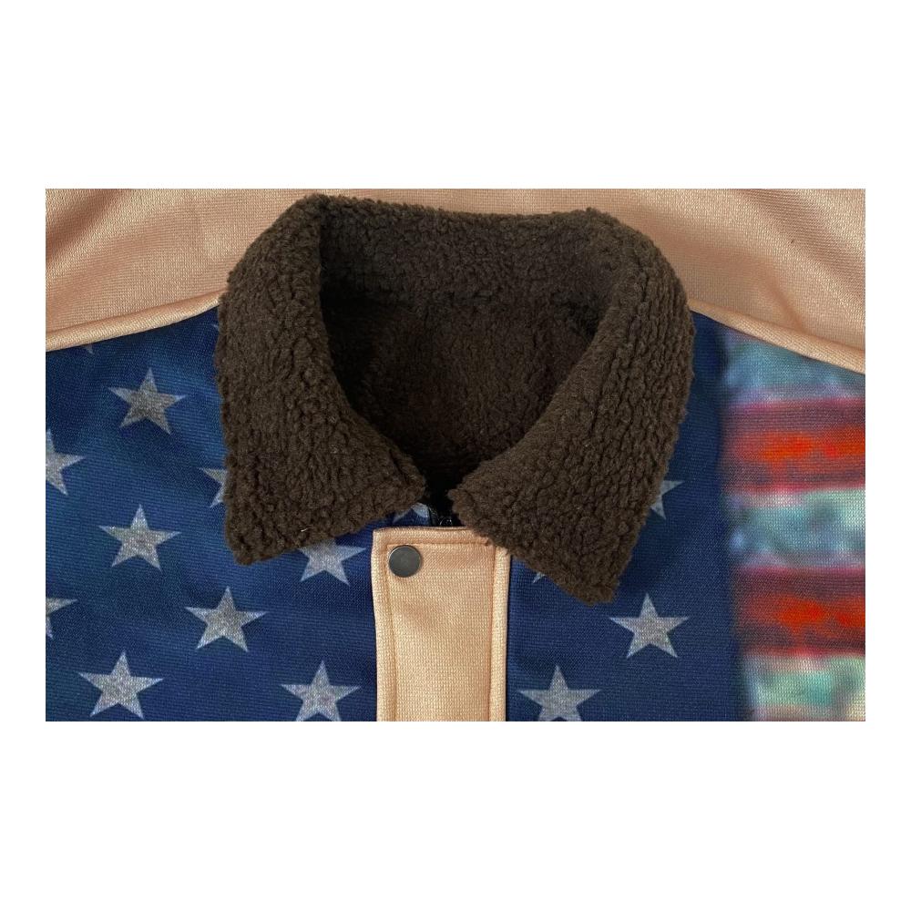 Herren Sherpa Gefütterte Baumwolljacke mit Pelz Halsband - Western Style Trucker Jacke Kariertes Muster Winterwarme Oberbekleidung