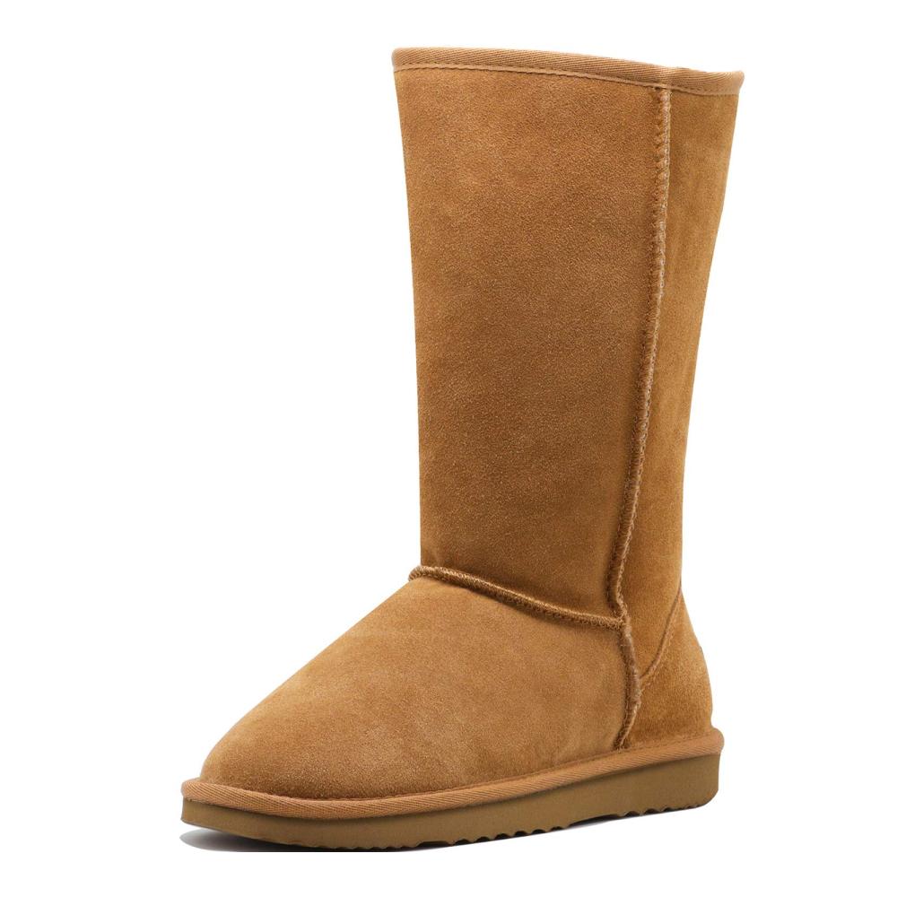 Winterstiefel Damen Wasserdichte Schneeschuhe aus Leder mit Pelzfutter - Klassisch und Stilvoll