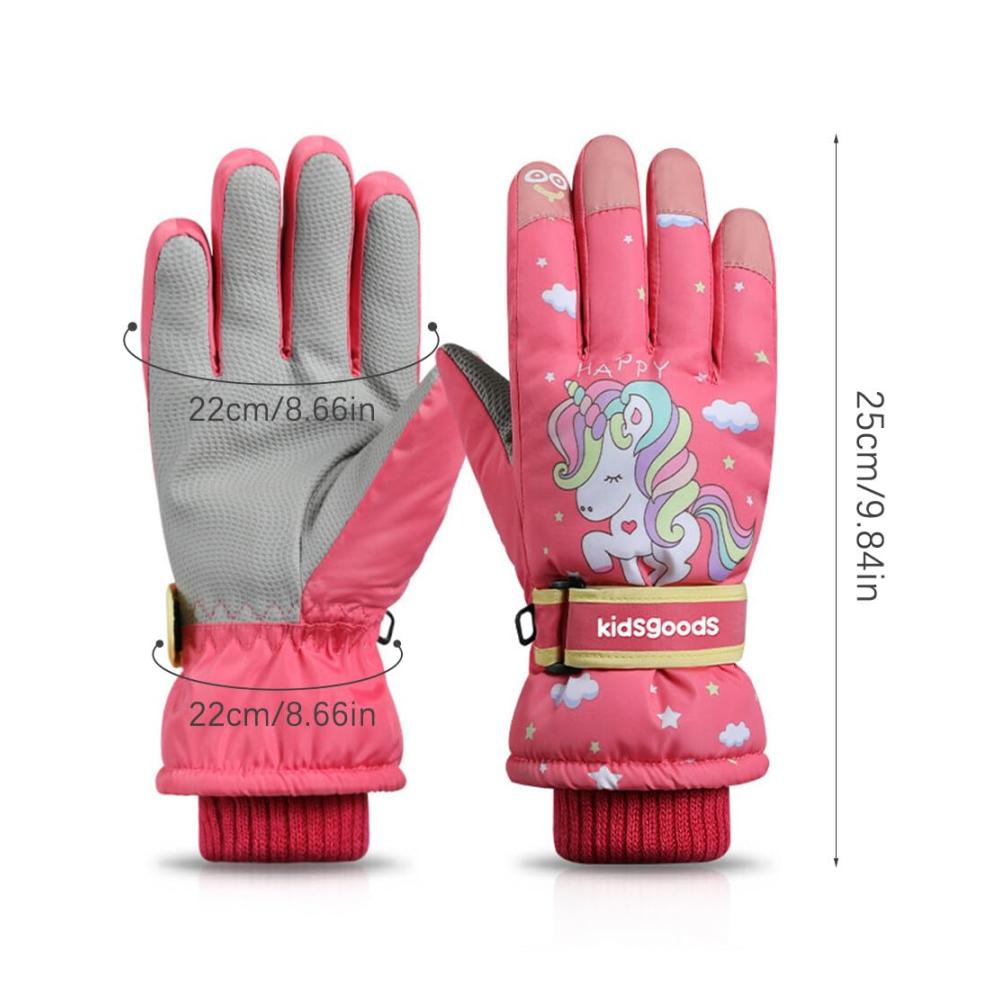 Winter Skihandschuhe für Kinder (6-12 Jahre) - Winddicht Wasserdicht Rosa