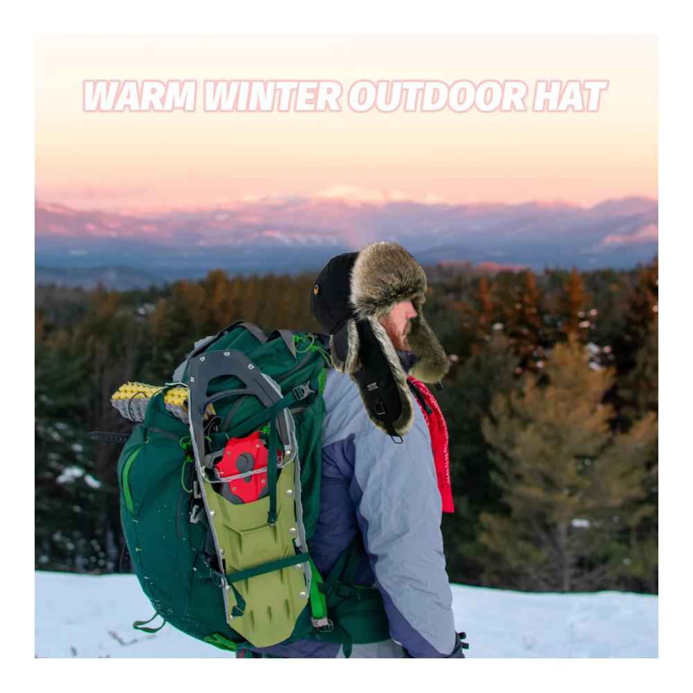 Russische Fliegermütze für Damen und Herren - Winter Uschanka Hut mit Kunstpelz Earflap und Bomber-Design