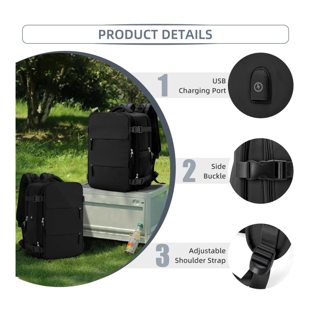 Handgepäck Rucksack für Ryanair & Easyjet - 40x20x25 & 45x36x20 - Laptopfach Schuhfach & USB-Ladeanschluss - Damen & Herren - Flugzeug Carry-Ons