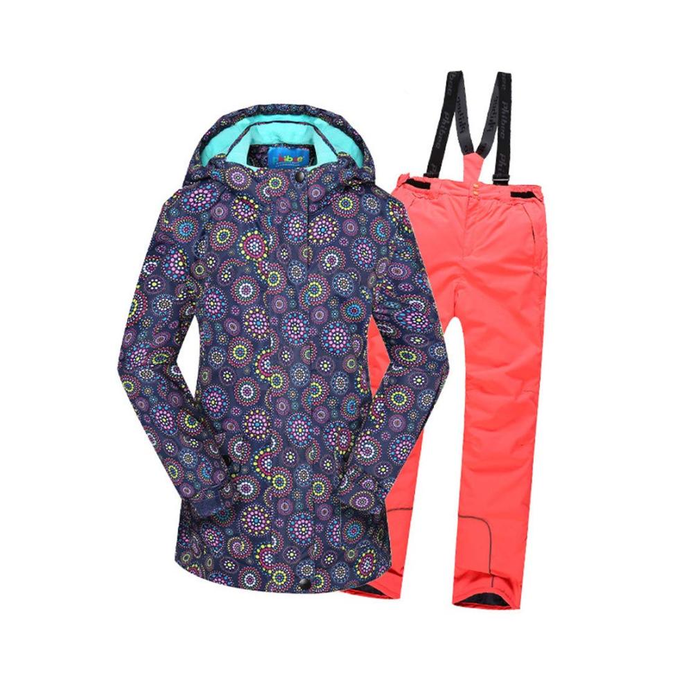 Mädchen Skianzug 8-14 Jahre | Wasserdicht Winddicht Atmungsaktiv | Thermische Outdoor Skibekleidung mit Jacke und Hose für Kinder