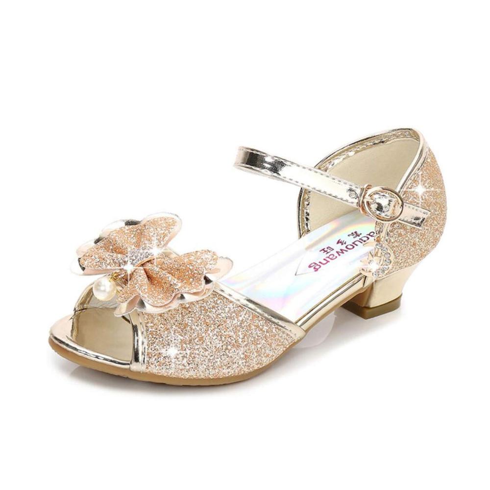 Prinzessin Sandalen für Mädchen - Glitzernde Gelee-Party Schuhe mit Absatz Pailletten Kristall-Bling für Kinder