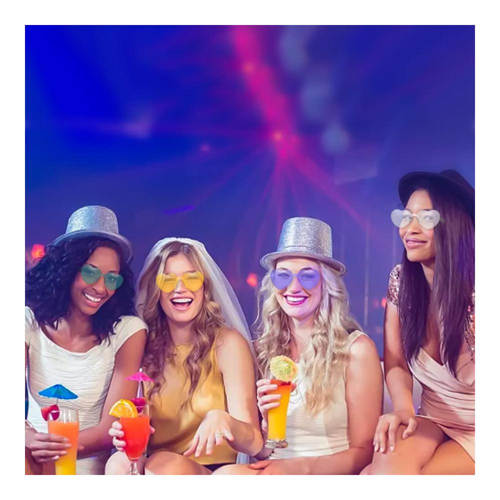 12er Set Randlose Herz Sonnenbrillen - Lustige Festival- und Partybrillen für Damen Herren & Kinder - Hippie Accessoires für Geburtstagsfeiern und Fasching