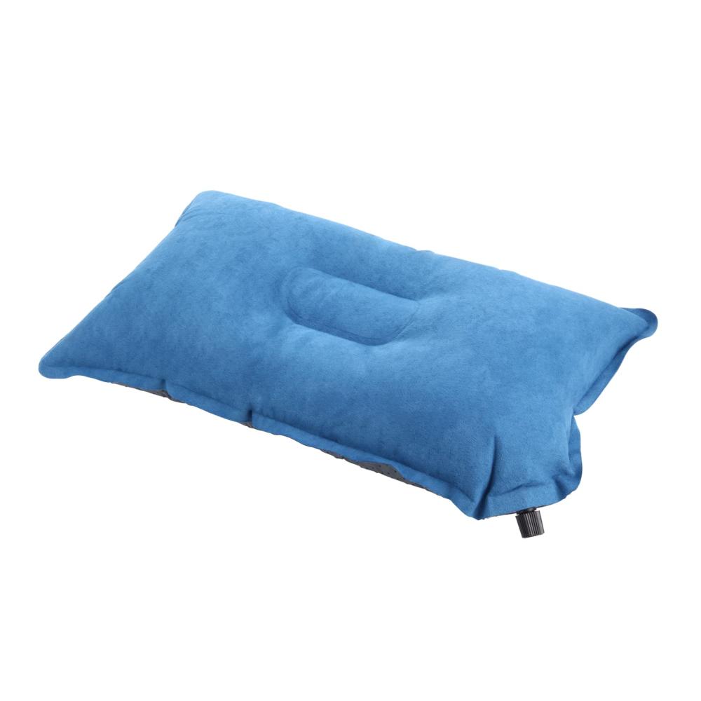 Aufblasbares Campingkissen mit Schaumstofffüllung - Ergonomisches Strand- und Reisekissen für Büro Auto & Outdoor (49x30 cm Blau
